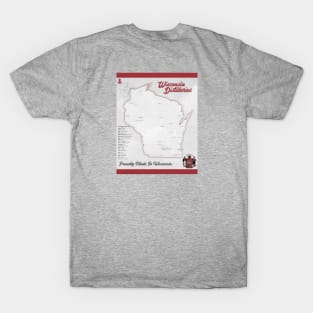 Wisconsin Distilleries Map T-Shirt